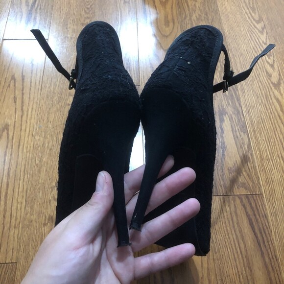 Mix No 6 black Muse Pumps / Heels / Peep toe / shoe - Picture 6 of 11